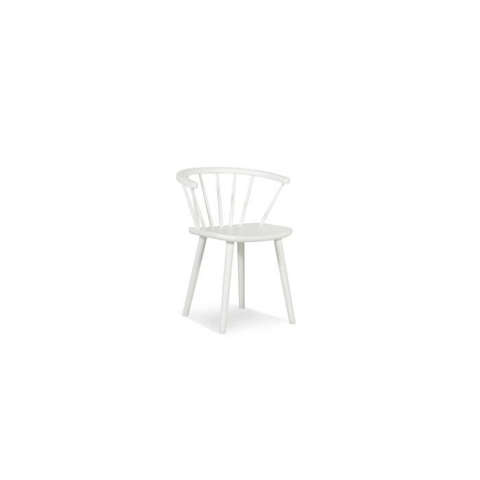 chaise en bois blanc 60x56x78cm - noir - decoration d'autrefois - vintage - intérieur