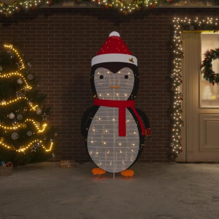 OLL Décoration de Noël pingouin à LED Tissu de luxe 180 cm 106976