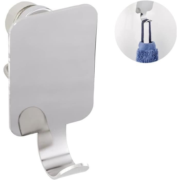 HomeT Lot Crochets Auto-Adhésifs Inox – Crochet Serviette & Peignoir Sans Percer, Chromé Miroir, Salle De Bain