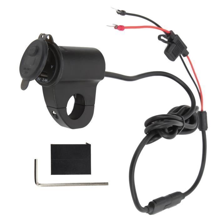 ESTINK chargeur de guidon de moto Moto USB chargeur interrupteur  indépendant 12V charge rapide affichage numérique tension