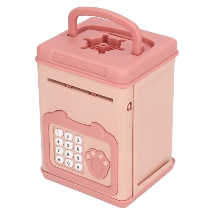 Boîte de sécurité pour enfants avec code d'empreinte digitale, Tirelire parlante, Banque d'épargne ATM pour de l'argent réel, excellent jouet cadeau pour les enfants (rouge/noir