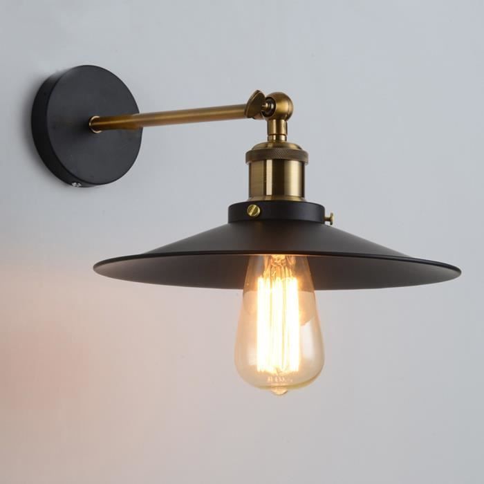 E27 rétro vintage applique murale lampe ampoule titulaire luminaire noir