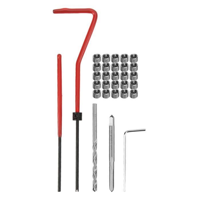 Kit De Réparation De Filetage M4 – Pour Acier Et Alliages Non Ferreux – Inclus Foret, Taraud, Inserts Et Outils