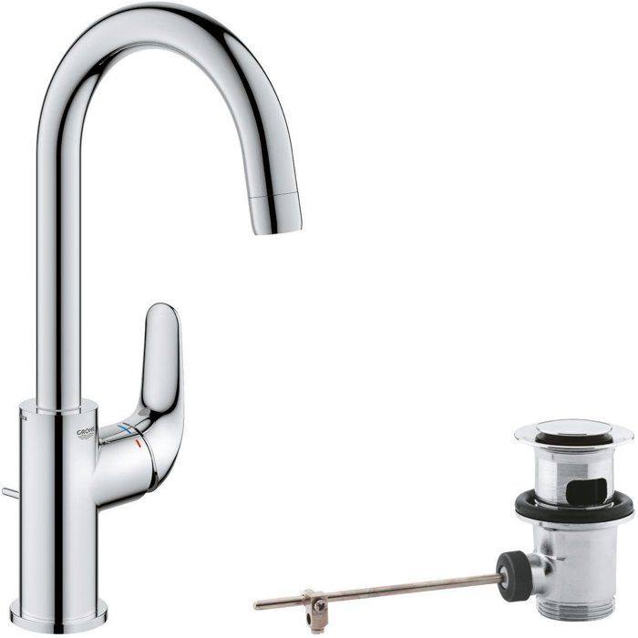 Mitigeur monocommande lavabo - GROHE Swift - 24330001 - Chromé - Taille L - Bec haut - Economie deau