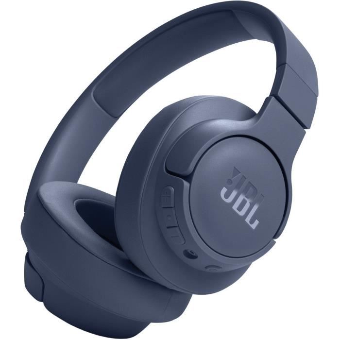 Casque sans fil JBL Tune 720BT - Son Pure Bass - Bluetooth 5.3 - 76h dautonomie - Léger et confortable - Bleu