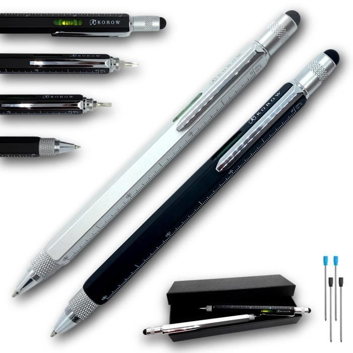 Stylo 8-en-1 Outil Multifonction – Tournevis Torx T25 – Gris Magnétique