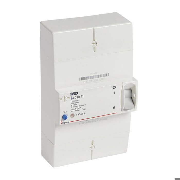 Disjoncteur de branchement Enedis tétrapolaire différentiel 500mA sélectif - 60A - 401013 main image 0