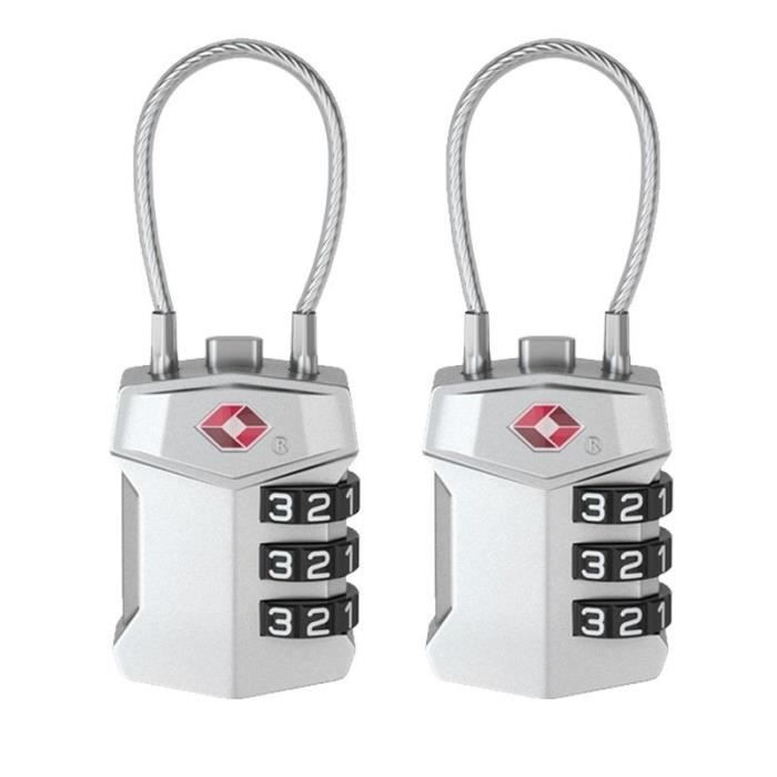 Cadenas Valise 2 Pack, Cadenas TSA Valise Avion Serrures à Bagage Mot