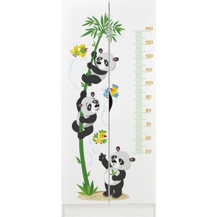 Armoire blanche deux portes 246237PA Roma /motif Panda Armoire blanche deux portes 246237PA Roma /motif Panda