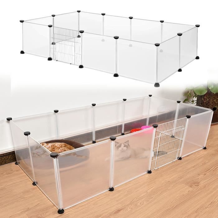 Comparer les prix de LZQ Enclos pour lapins avec porte Enclos pour cochons d'Inde Enclos pour petits animaux Enclos pour lapins,Clôture en fer Extensible