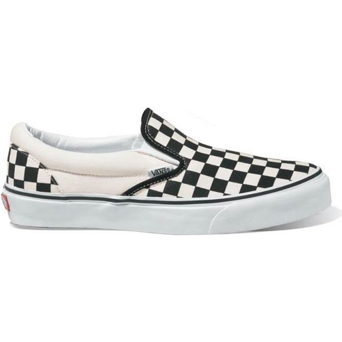 chaussures de tennis - vans - classic slip-on - homme - noir et blanc - a élastique - textile