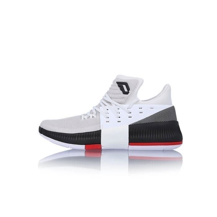 Chaussures de basket-ball ADIDAS D Lillard 3 - Gris Blanc Noir - Respirantes Chaussures de basket-ball ADIDAS D Lillard 3 - Gris Blanc Noir - Respirantes