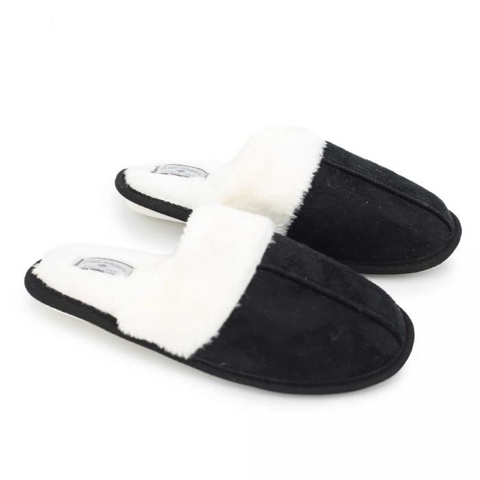 Chaussons su de fausse fourrure Femme LEE COOPER Noir Cdiscount
