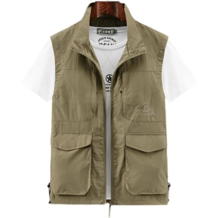 Gilet de Chasse Maille Séchage Rapide Pêche 15 Poches Multi-Poches Extérieur - Gilets Outdoor
