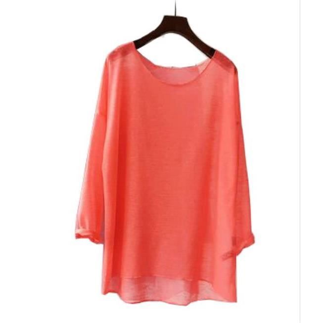 Chemisier Lin Coton Élégant Manches 3/4 Col V Boutons - ROFUSSO Top Décontracté Printemps Été Femme