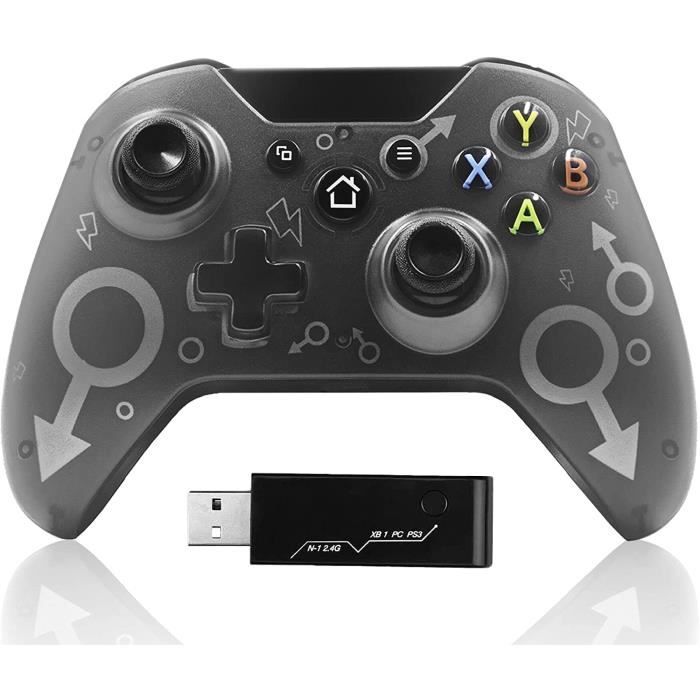 N.A Manette sans fil pour Xbox One / Xbox One S / Xbox One X/ Xbox Series X / PS3 / PC manette de jeu sans fil 2.4G avec double 