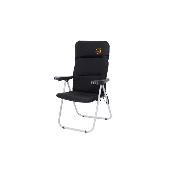 Fauteuil camping pliant Confort O'CAMP - Structure Pliable et Confortable - Couleur : Noir