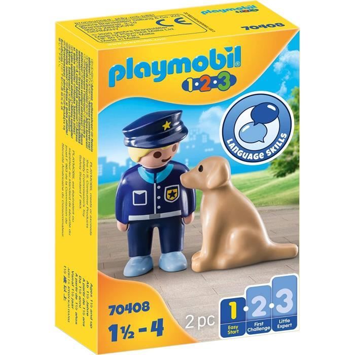 PLAYMOBIL - 70408 - PLAYMOBIL 1.2.3 - Policier avec chien