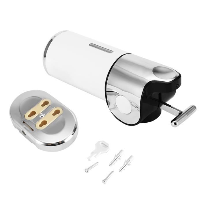 Distributeur Mural Douche 500 Ml - Pompe Anti-Chute Transparent Rechargeable - Pour Shampoing Gel Salle De Bain Hôtel Maison