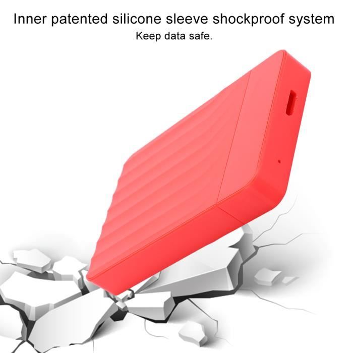 Housse De Protection Pour Disque Dur 2,5 Pouces - Rouge - Antichoc Et Anti-rayures - Fermeture éclair