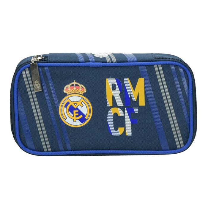 Trousse Scolaire Real Madrid Collection Officielle - Polyester - Dimensions 7x21x7 Cm
