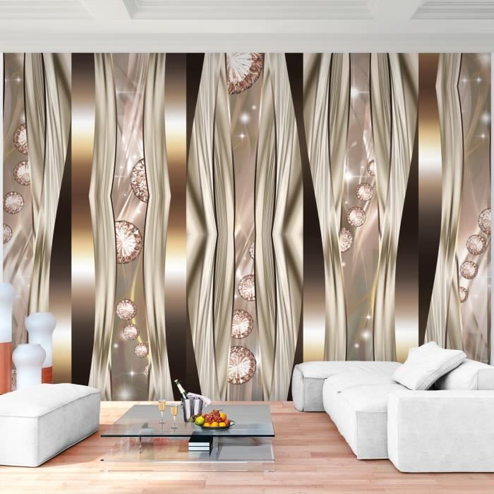 Runa Art Papier Peint Intissé Tapisserie Lys Fleurs Abstraites 308x220 Cm (6,8 M2) - 7 Bandes