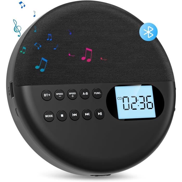 Lecteur Cd Portable Avec Bluetooth Émetteur Et Récepteur Et HautParleur Et Batterie