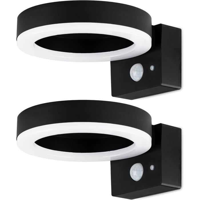 2 Appliques Solaires Extérieur Brendz - Détecteur Mouvement, 400 Lumens, IP44, Lumière Blanche Chaude 3000K