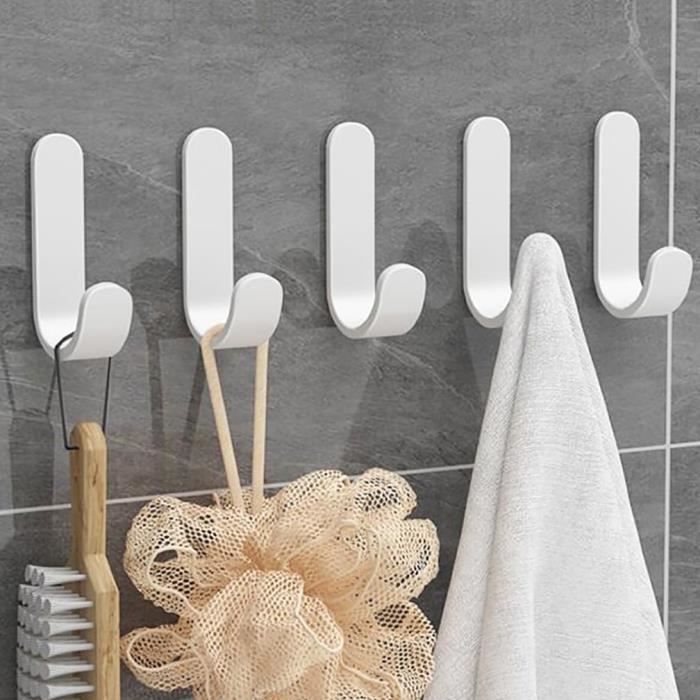 EINFAGOOD Lot de 12 crochets adhésifs en acier inoxydable sans perçage, crochets porte-serviettes et porte-manteaux, imperméables et élégants pour salle de bain et cuisine