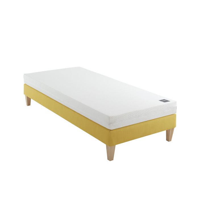 Ensemble matelas junior mousse sommier et pieds Aurore 100 - SOMEO 110x200 - Blanc - Fabriqué en France - Someo Ensemble matelas junior mousse sommier et pieds Aurore 100 - SOMEO 110x200 - Blanc - Fabriqué en France - Someo
