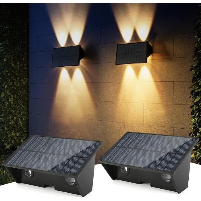 4 Lampes Solaires Extérieures étanches IP44 - 10 Modes De Couleur (blanc Chaud, Froid, RGB) - Pour Jardin, Clôture, Piscine, Escaliers