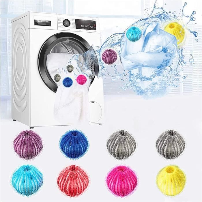Boule Anti Poils Machine à Laver, 8 Pièces Nylooule de Lavage