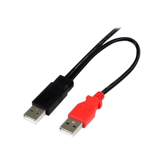 Câble USB 2.0 en Y A vers Micro B de 90 cm - Cordon USB 2.0 en Y de 0,9 m pour disque dur - 2x USB A vers 1x USB Micro B