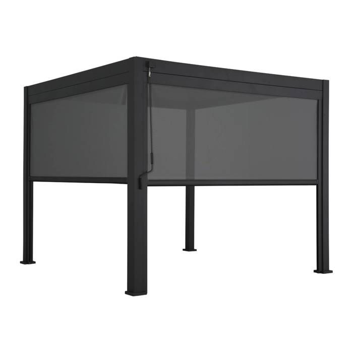 SWEEEK Pergola bioclimatique 3x3 avec 2 stores anthracite