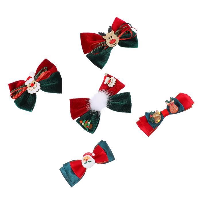 Noeud pour les cheveux en coton imprimé Noël - Chérie et Dandy