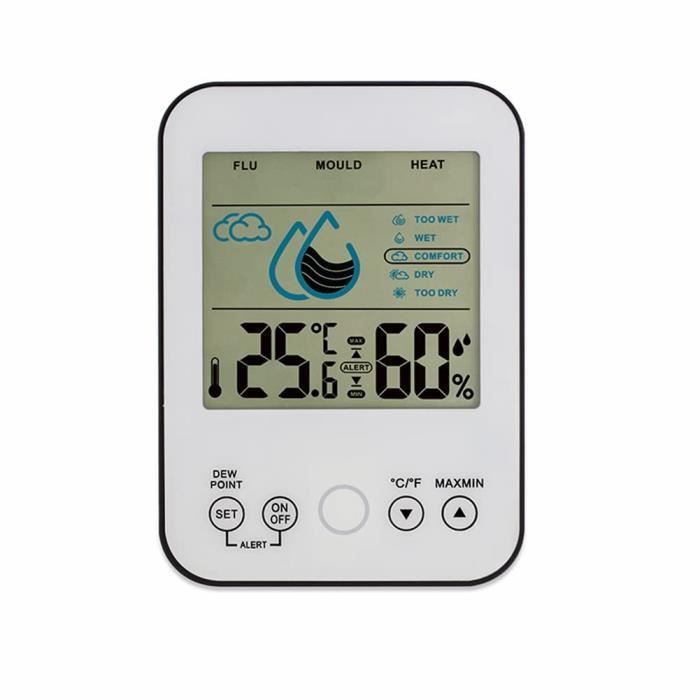 Thermomètre/hygromètre Numérique Multifonction – Pour Voiture, Chambre, Intérieur