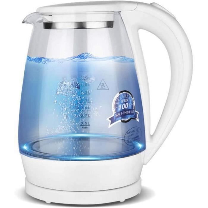 Bouilloire En Verre (1,8L) Bouilloire Électrique À Couvercle Intérieur En Acier Inoxydable 1500W