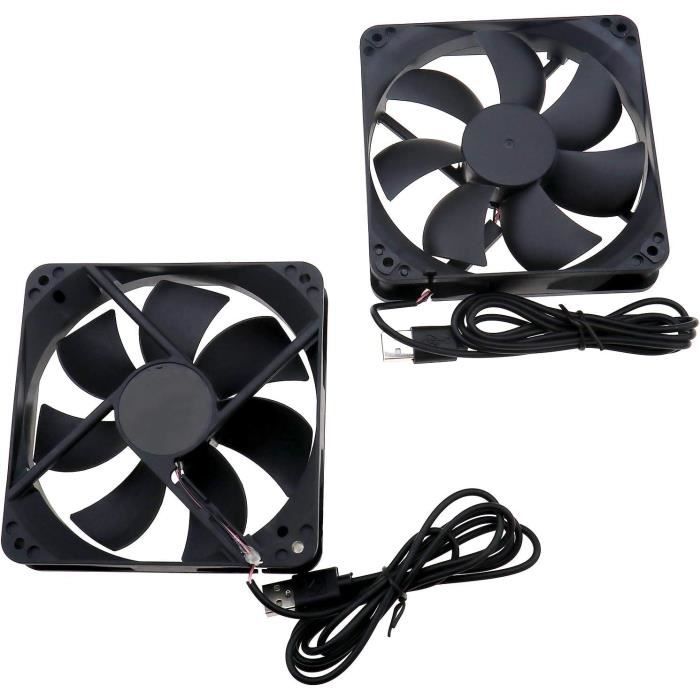 Lot De 2 Mini Ventilateurs 4010 DC 5V USB - Silencieux, 5000 Tr/min - Pour Refroidissement Ordinateur, Imprimante 3D, Boîtier électronique - 8