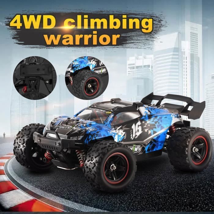 Hylukon Voiture RC Tout-Terrain 1:10 – Rock Crawler 4x4 2,4 GHz – Moteur Puissant, Escalade 45°, Pneus Caoutchouc, Lumières, Batterie 500 MAh – Pour Adultes Et Enfants
