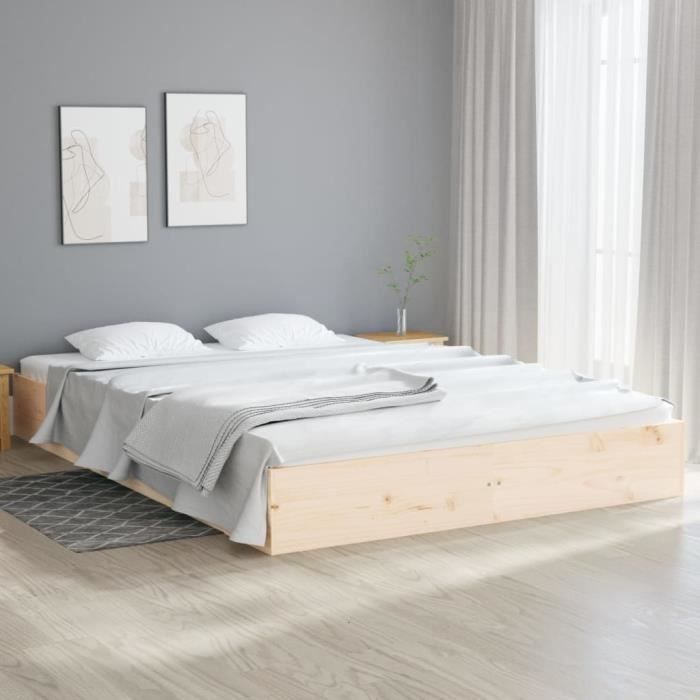 vidaXL Cadre de lit Bois massif 200x200 cm 820022