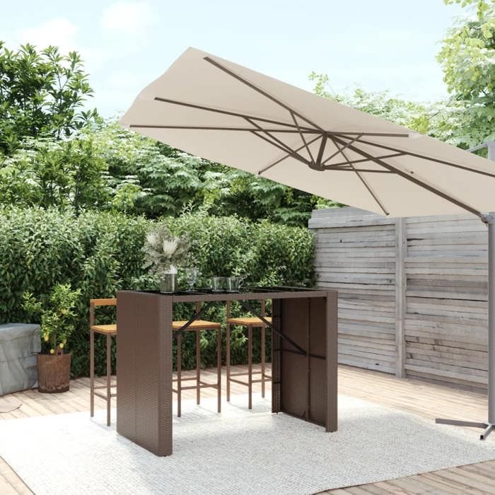 VIDAXL Table de bar 145x80x110 cm Résine tresséeverre