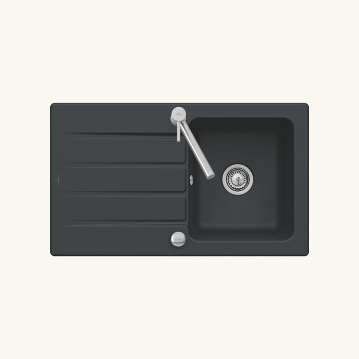 Evier céramique Villeroy & Boch ARCHITECTURA 1 bac 1 égouttoir - vue 1