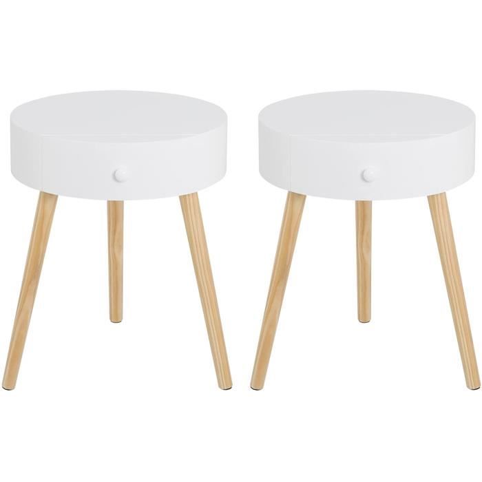 2 tables de chevet blanche