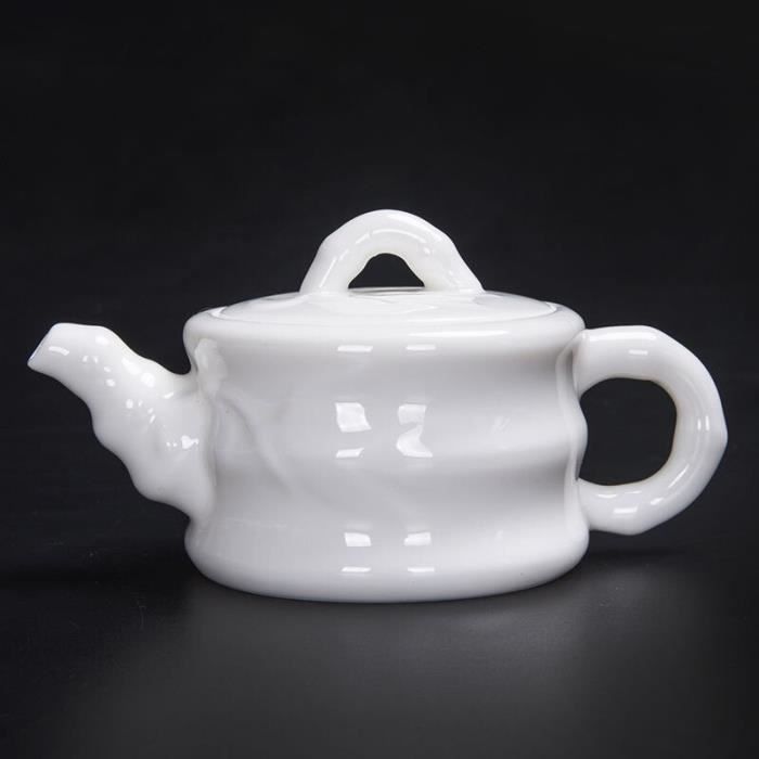 Théière En Porcelaine Blanche 170g Gongfu Chinoise Avec Nuages Dorés - Filtre Amélioré Pour Un Thé Parfait