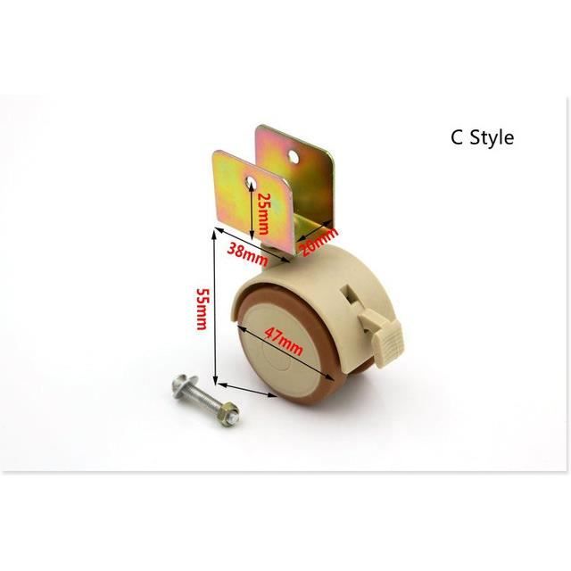 Lot De 10 Roulettes Universelles Avec Frein – Roues De Rechange 2 Pièces X 5 Pour Chariot, Séchoir à Linge, Meuble Ou Panier