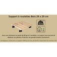 Support à Roulettes - EDA PLASTIQUE - Carré 29x29cm en Bois de hêtre - Hauteur 8cm-1