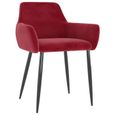(421504) [Meilleures Mobiliers] Lot de 2 Chaises de salle à manger - Chaise de cuisine Chaise à dîner Rouge bordeaux Velours-1