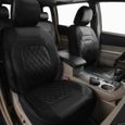 4pcs Housse de siège avant Noir auto universelle résistant en cuir PU-résistant aux rayures-Pour véhicules-1