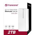 Disque dur externe TRANSCEND StoreJet 25C3S - 2 To - USB 3.1 Gen 1 - Argent-1