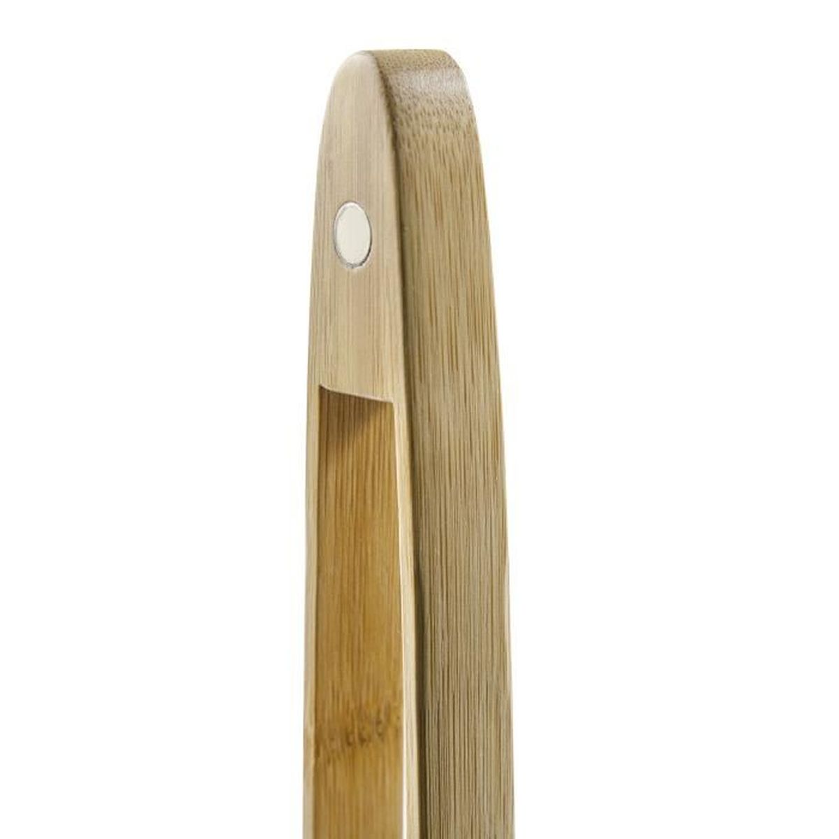 Pince alimentaire en bois bambou naturel 18cm - Boutique de vente